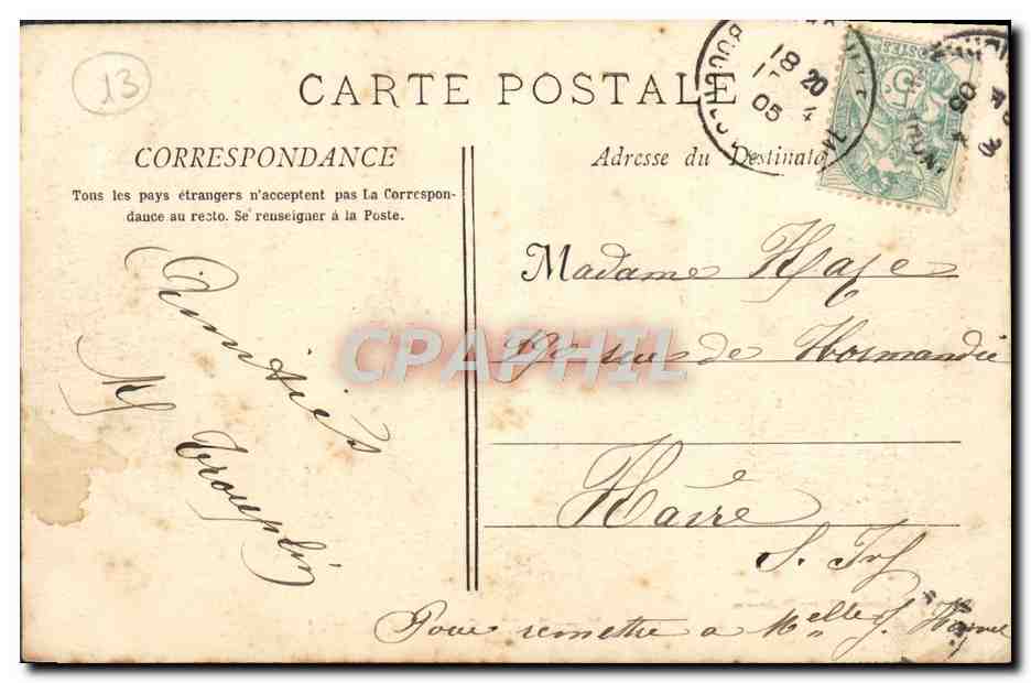 CPA Marseille Le quai de la fraternite — Verso