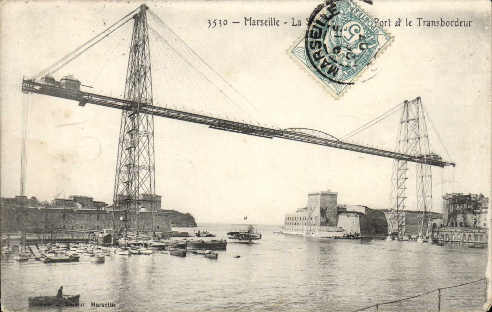 CPA Marseille Le port et le pont transbordeur