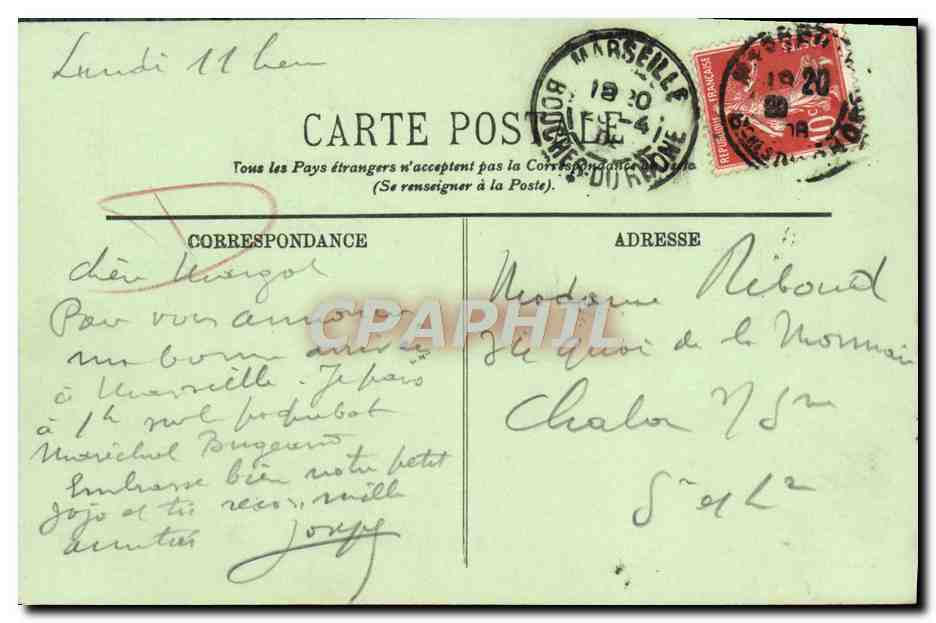 CPA Marseille Vue a vol d'oiseau — Rückseite