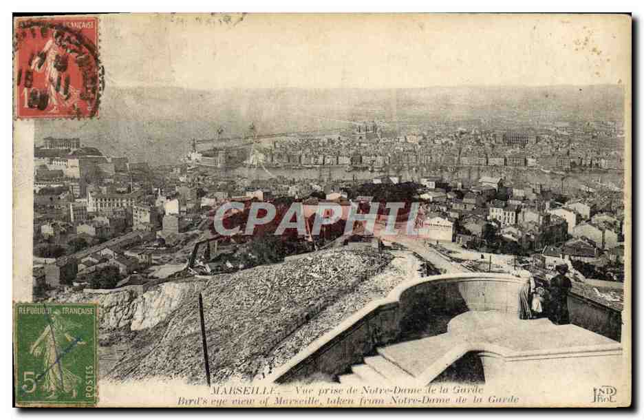 CPA Marseille Vue prise de notre dame de la garde