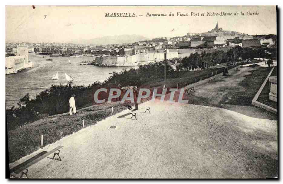CPA Marseille Panormana du vieux port et notre dame de la garde