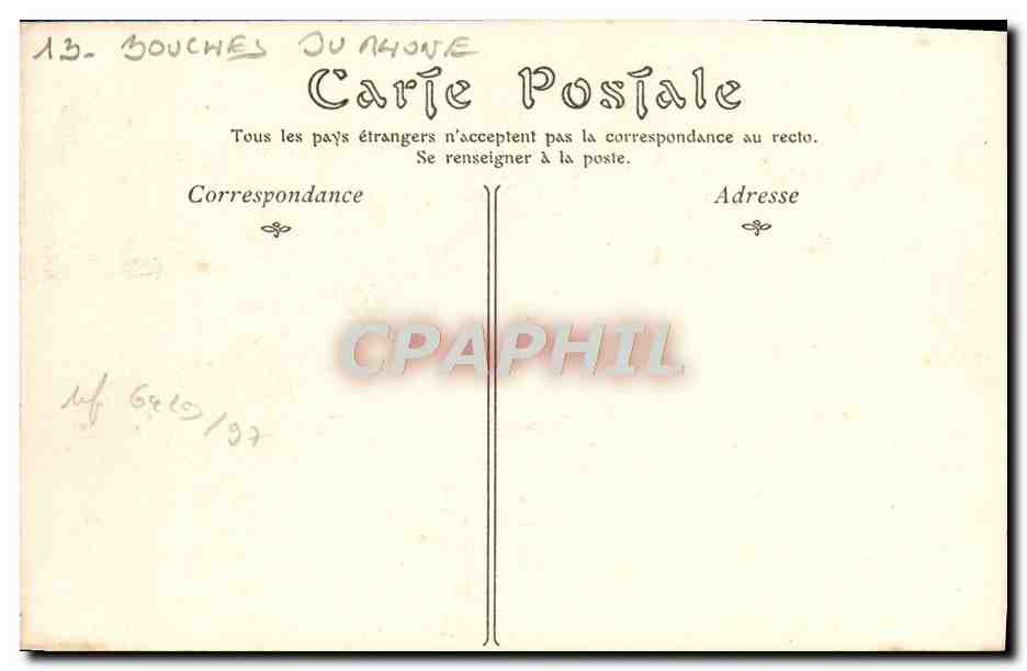 CPA Marseille Le Vieux port et notre dame de la garde — Verso