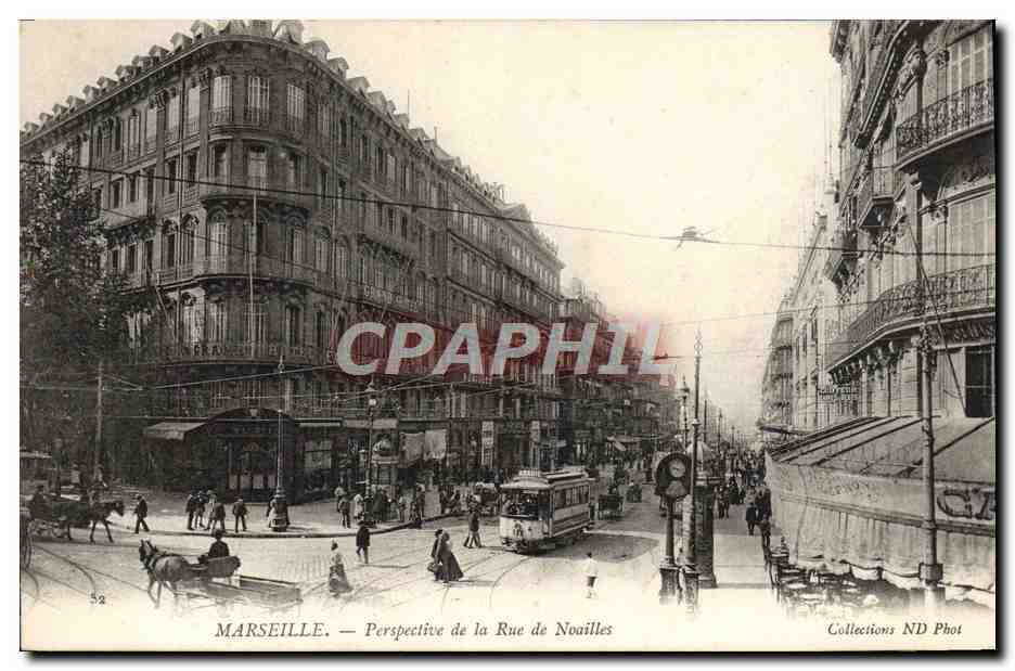 CPA Marseille Perspective de la rue de Noailles Tramway