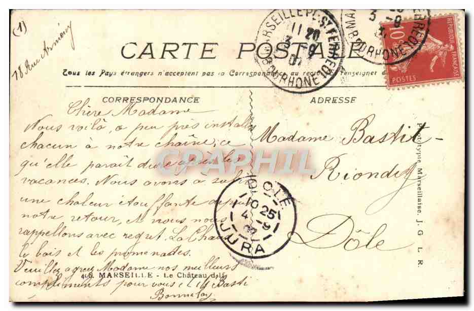 CPA Marseille Le Chateau d'If — Rückseite