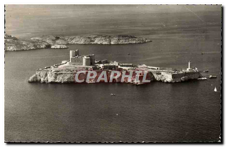CPA Marseille Sur les routes du ciel vue generale du chateau d'if et des iles du Frioul