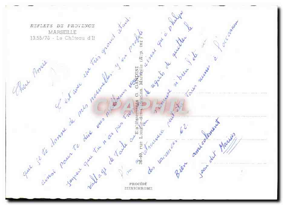 CPA Marseille Le Chateau d'if — Rückseite