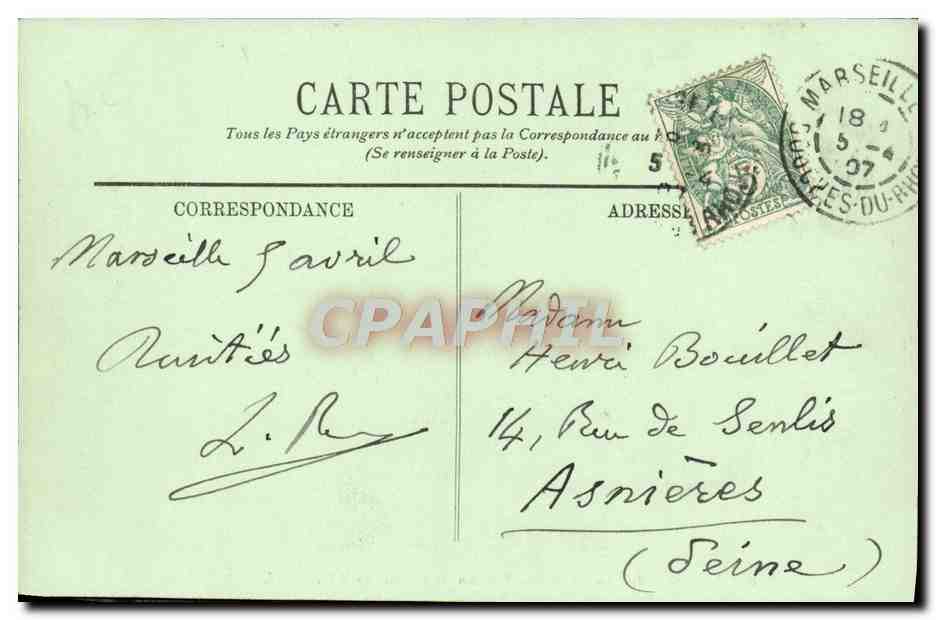CPA Marseille Les Ilettes Endoume et le Chateau d'If — Verso