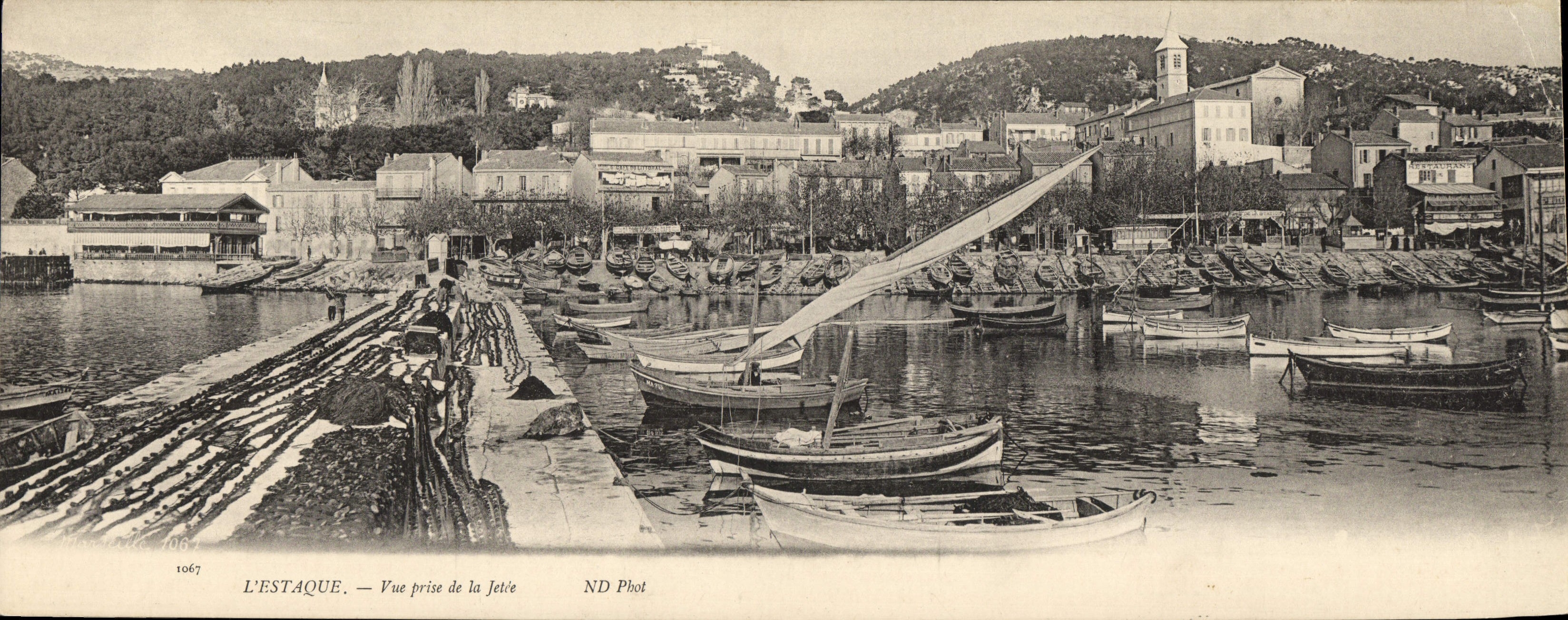 CARTE DOUBLE L'Estaque Vue prise de la jetee Bateaux