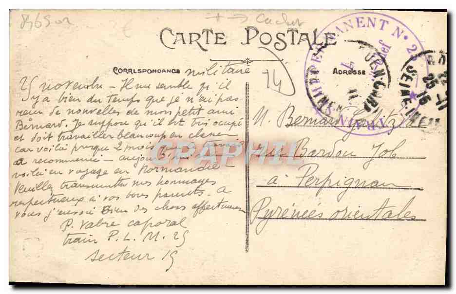 CPA Caen Eglise Saint Etienne — Rückseite