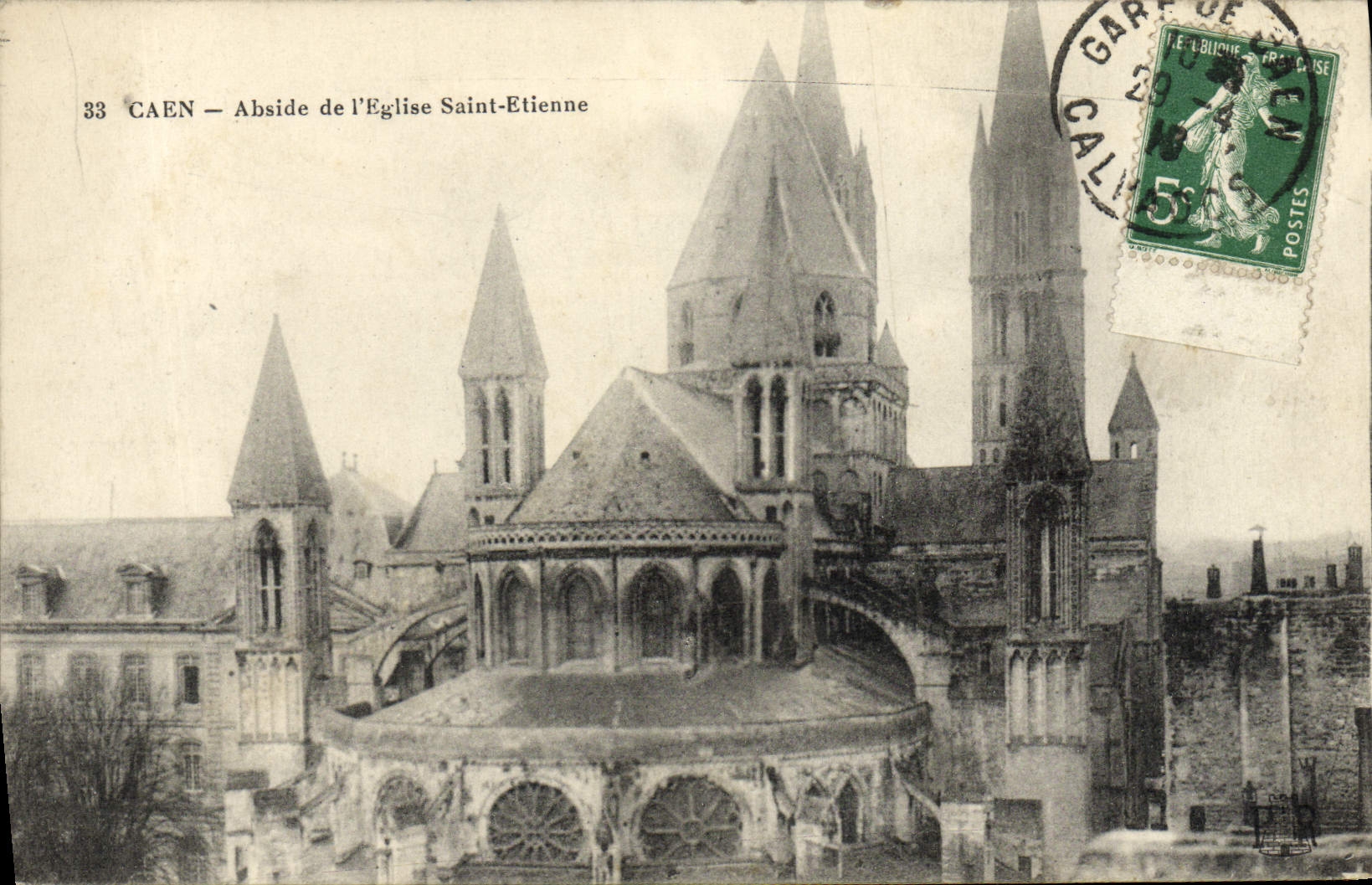 CPA Caen Abside de L'Eglise Saint Etienne