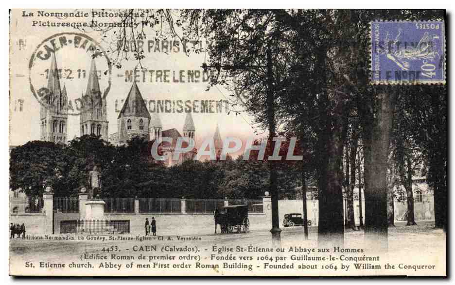 Caen - Église Saint-Étienne ou Abbaye aux Hommes — Édifice roman de premier ordre — Éditions Normandes, n° 4453