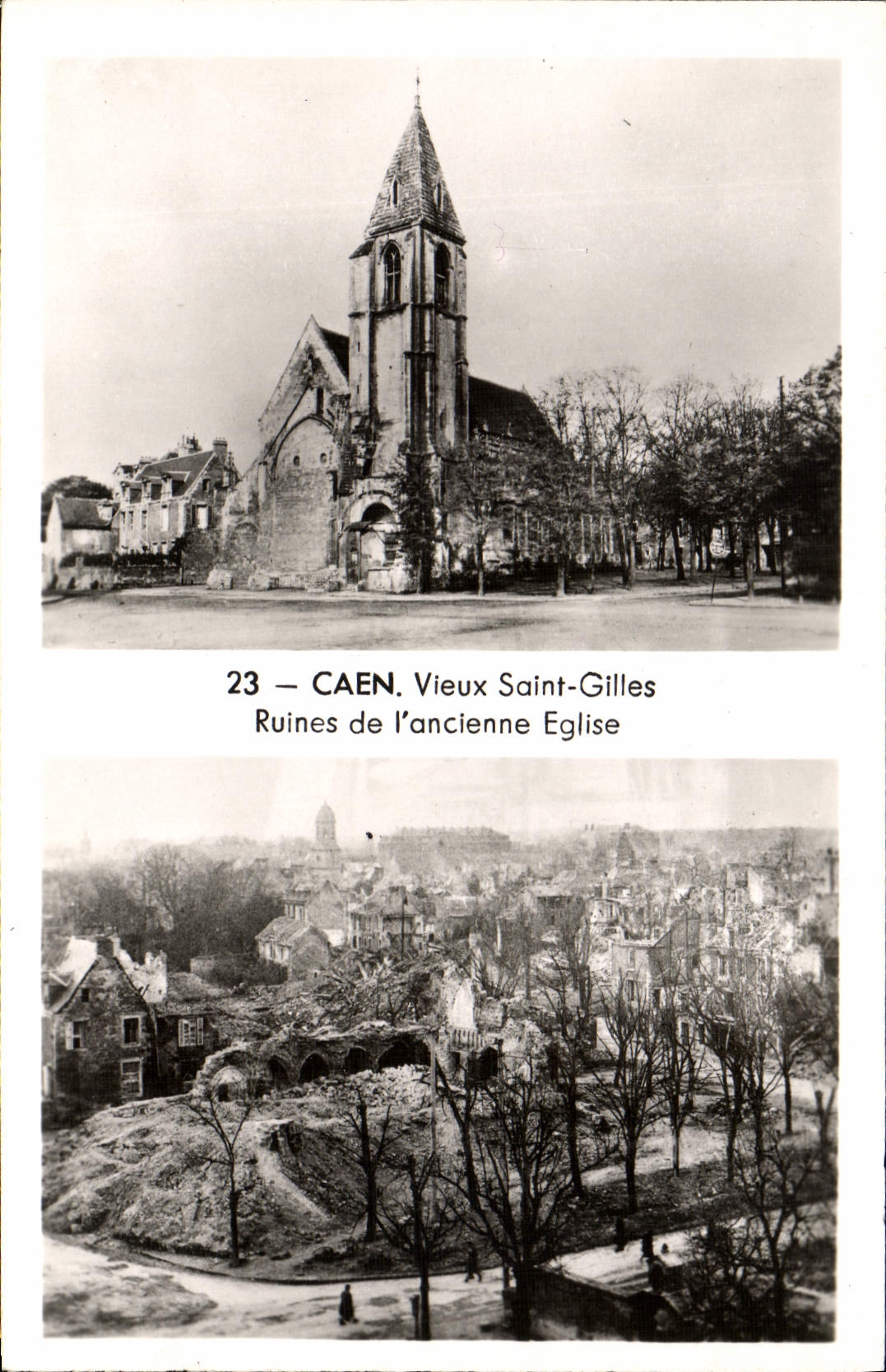CPA Caen Vieux Saint Gilles ruines de l'ancienne eglise Militaria