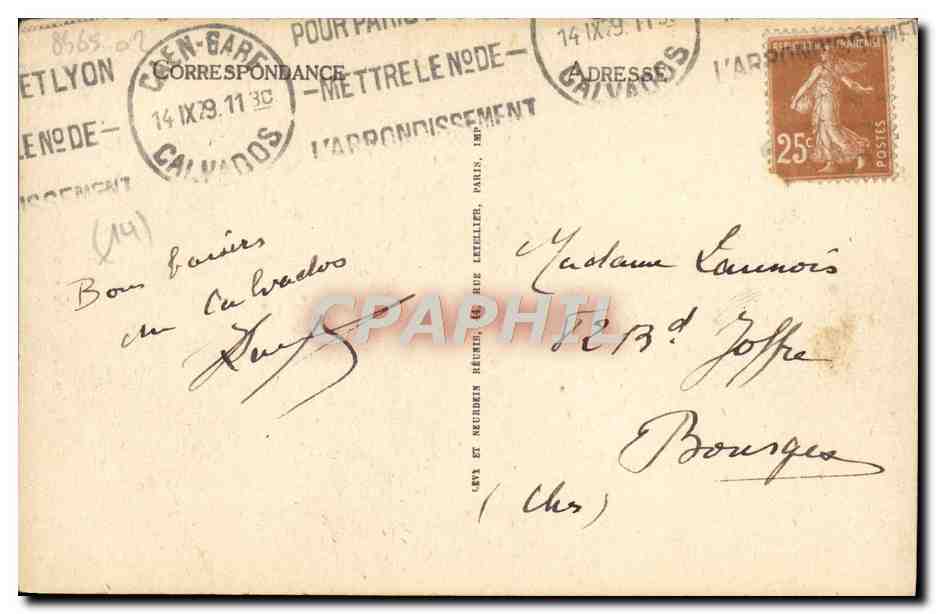 CPA Caen L'Eglise Saint Jean et la Tour Penchee — Rückseite
