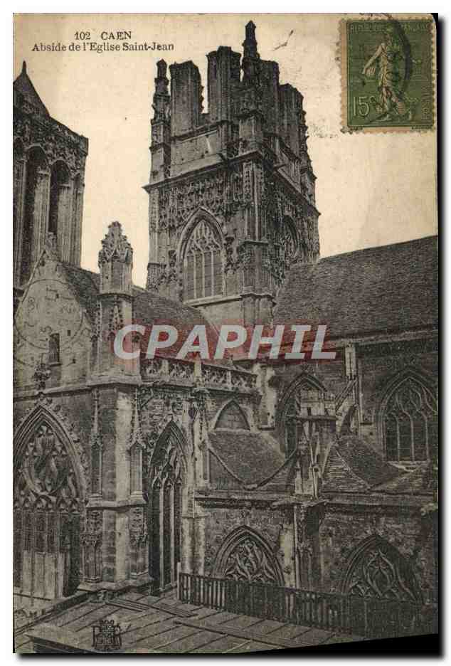CPA Caen Abisde de L'Eglise Saint jean