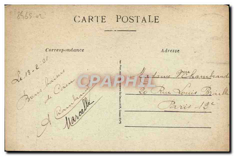 CPA Caen Abisde de L'Eglise Saint jean — Verso
