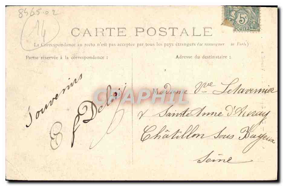 CPA Caen L'Eglise Saint Michel de Vaucelles — Verso