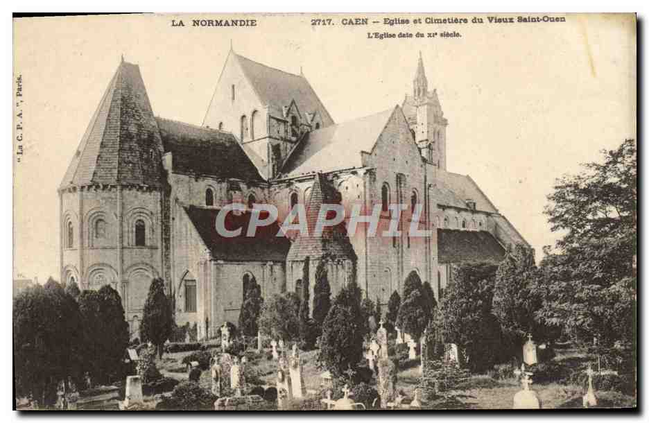 CPA Caen Eglise et Cimetiere du Vieux Saint Ouen