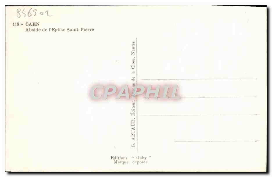 CPM Caen Abiside de Eglise Saint Pierre — Verso