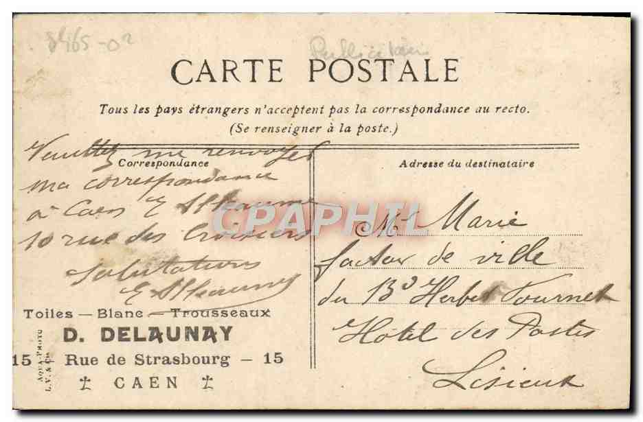 CPA Caen Eglise Saint Pierre et le jardin — Verso