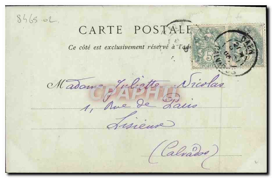CPA Caen Eglise Saint Pierre  — Verso