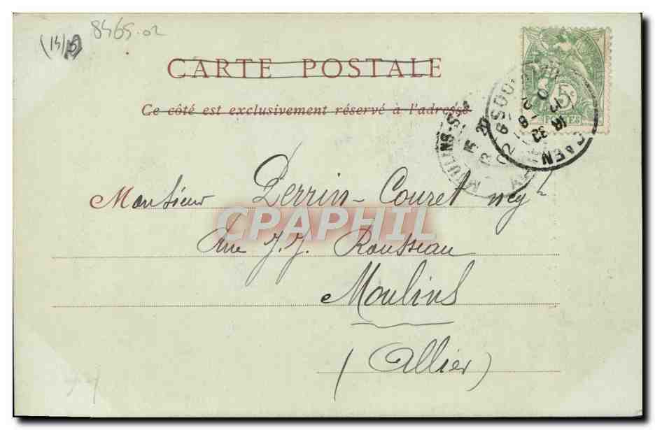 CPA Caen L'Eglise Saint Pierre  — Verso