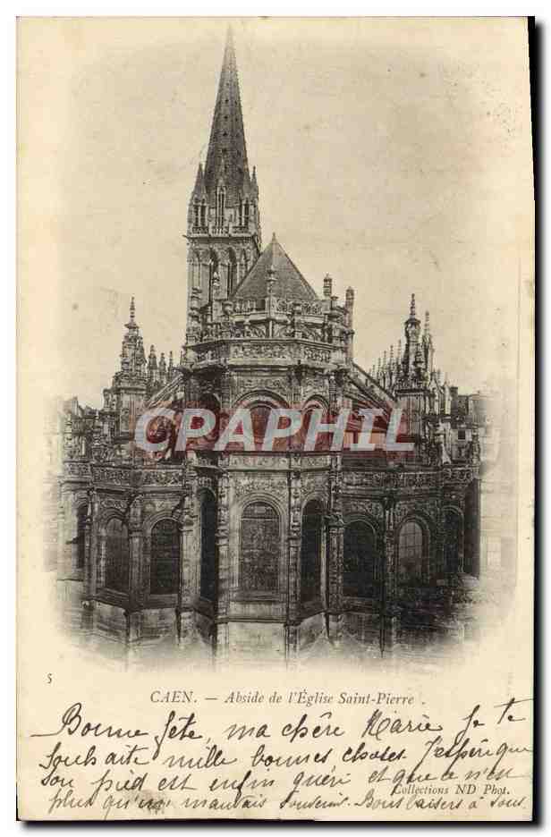 CPA Caen Abside de L'Eglise Saint Pierre 