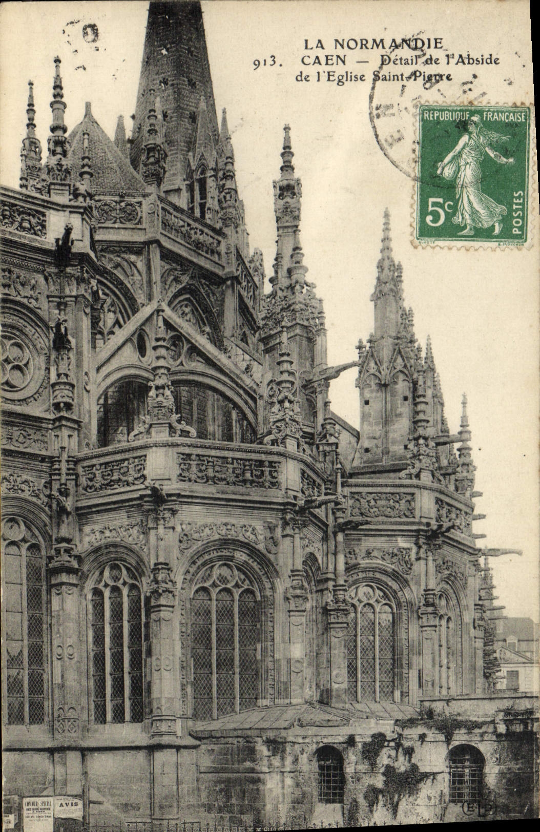 CPA Caen Detail de l'abside de L'Eglise Saint Pierre 