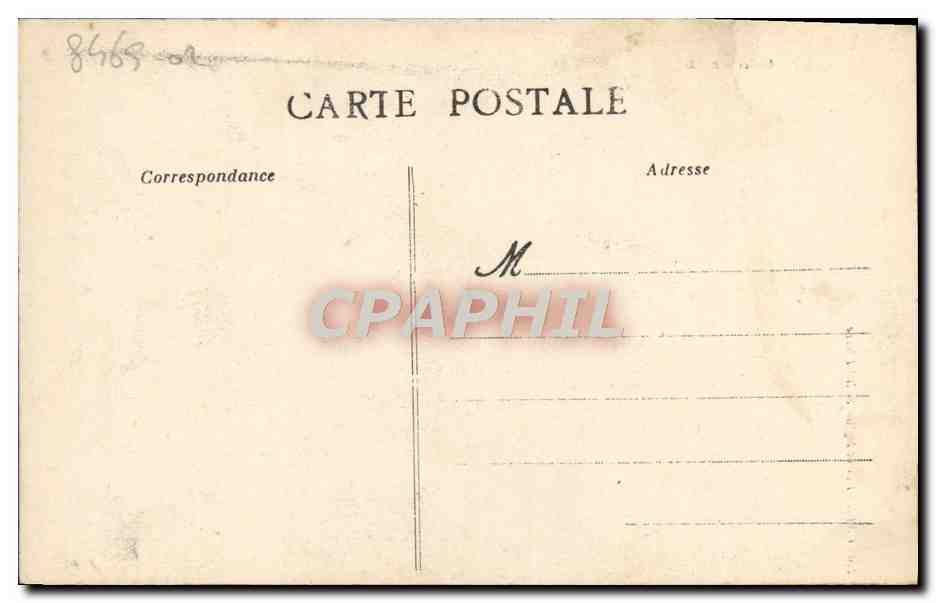 CPA Caen Rue et L'Eglise Saint Pierre  — Verso