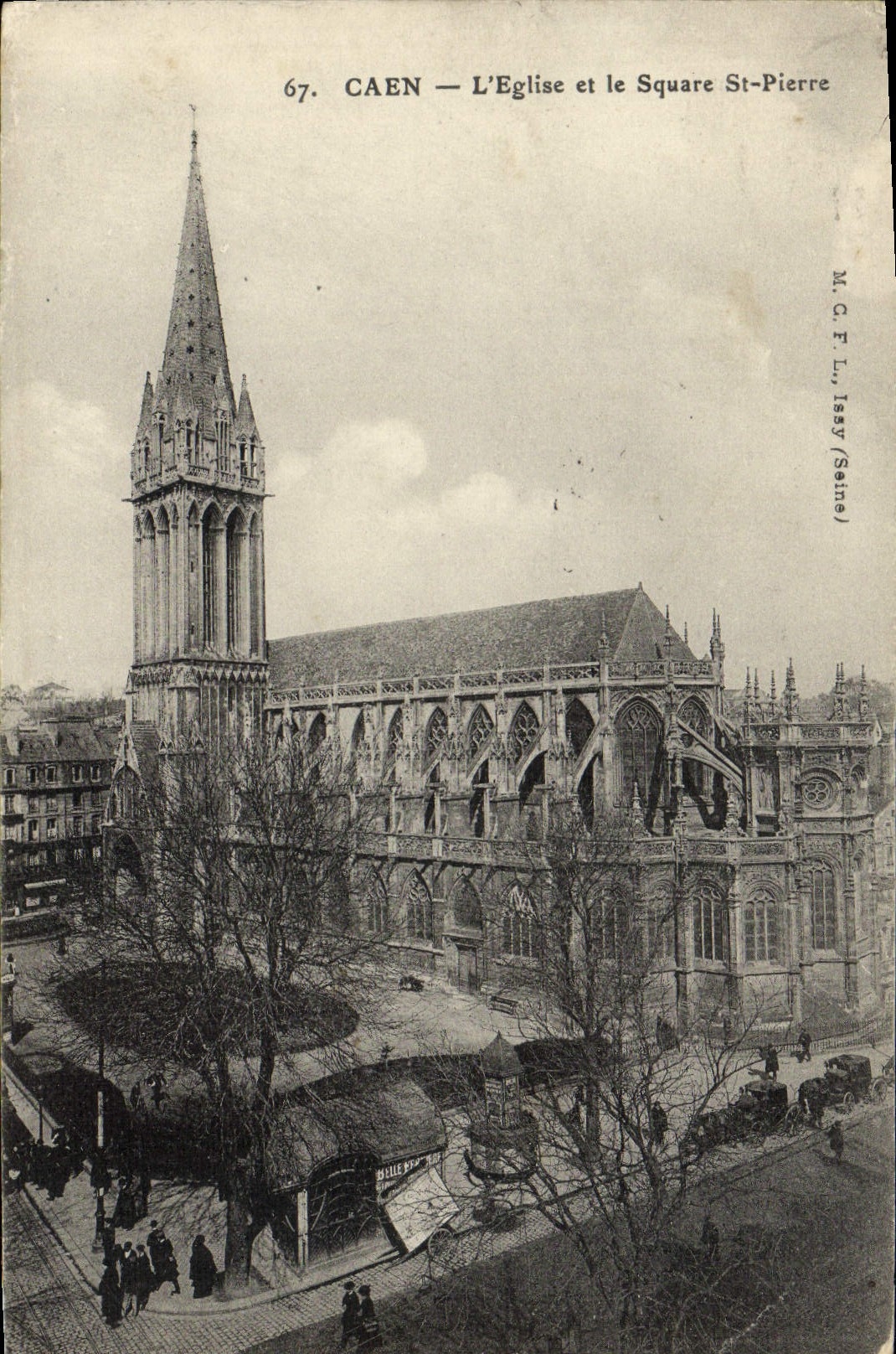 CPA Caen L'Eglise et le square Saint Pierre 