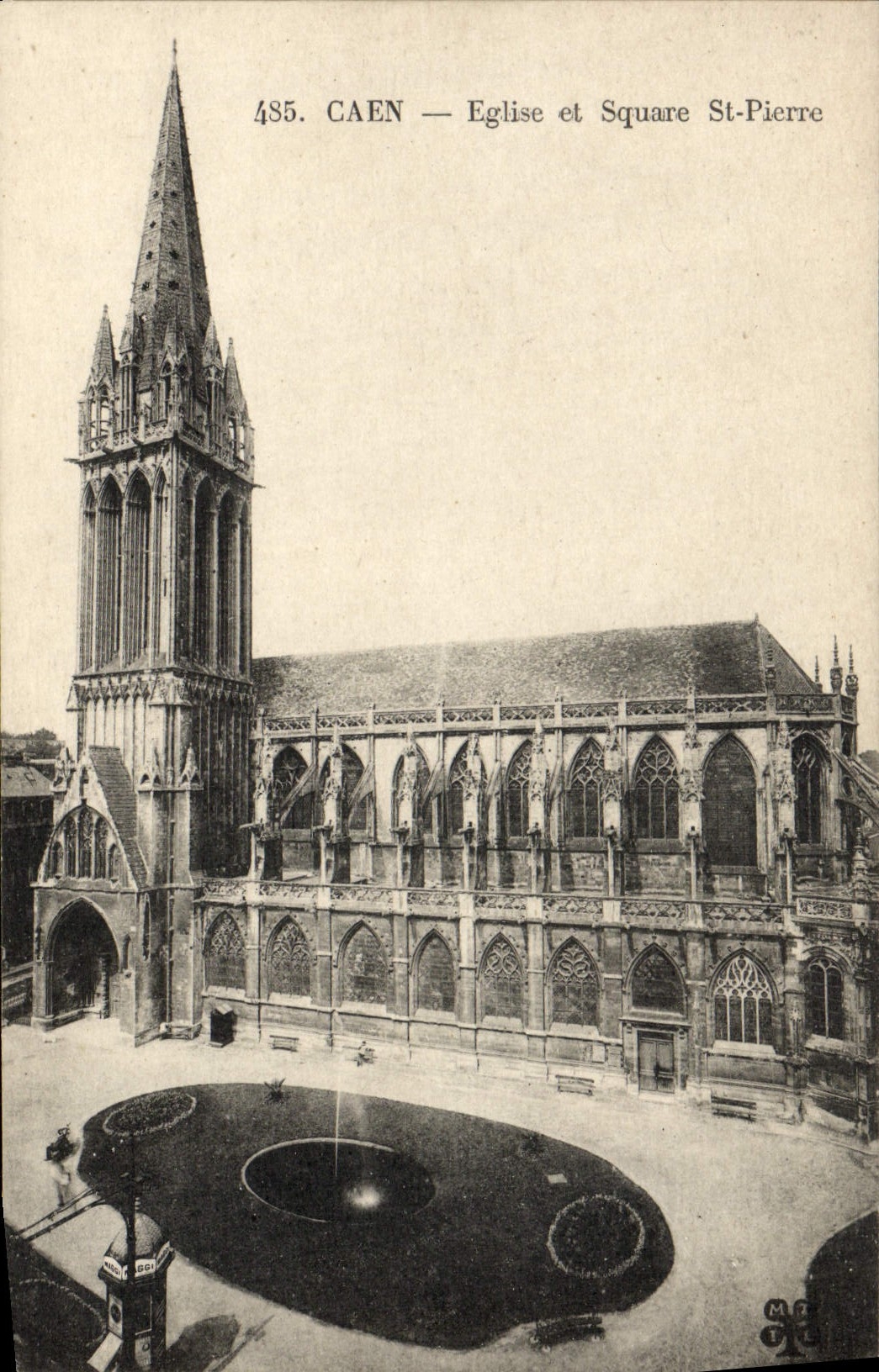 Caen — Église et Square St-Pierre — Éditeur anonyme, n° 485
