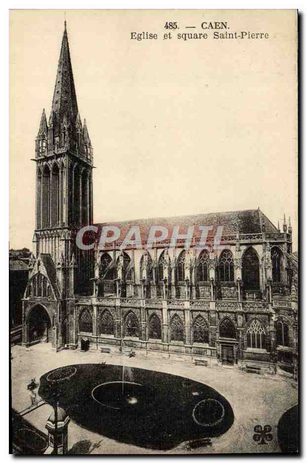 Caen — Kirche und Place Saint-Pierre — unbekannter Verlag, Nr. 485