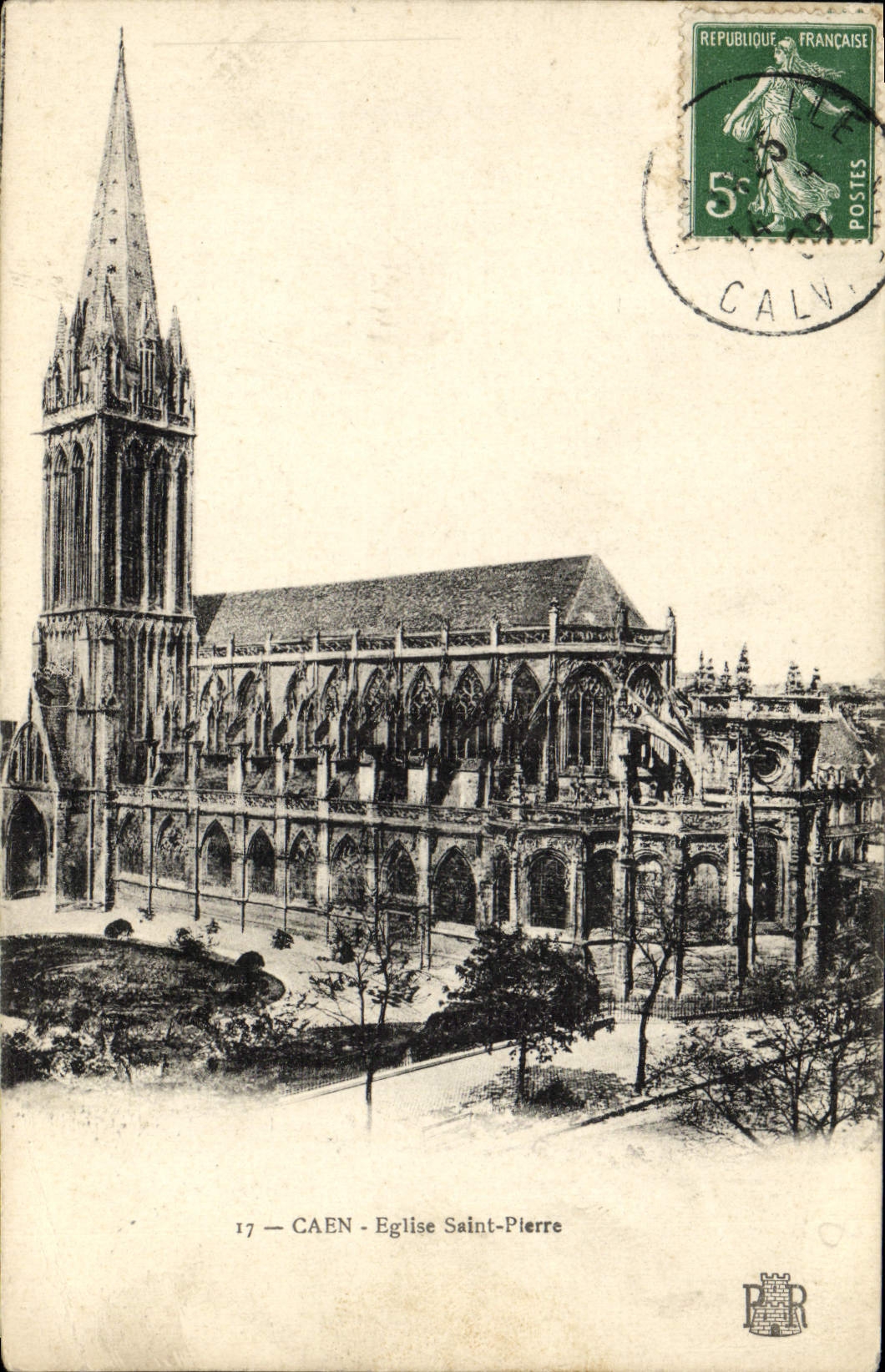 CPA Caen L'Eglise Saint Pierre 