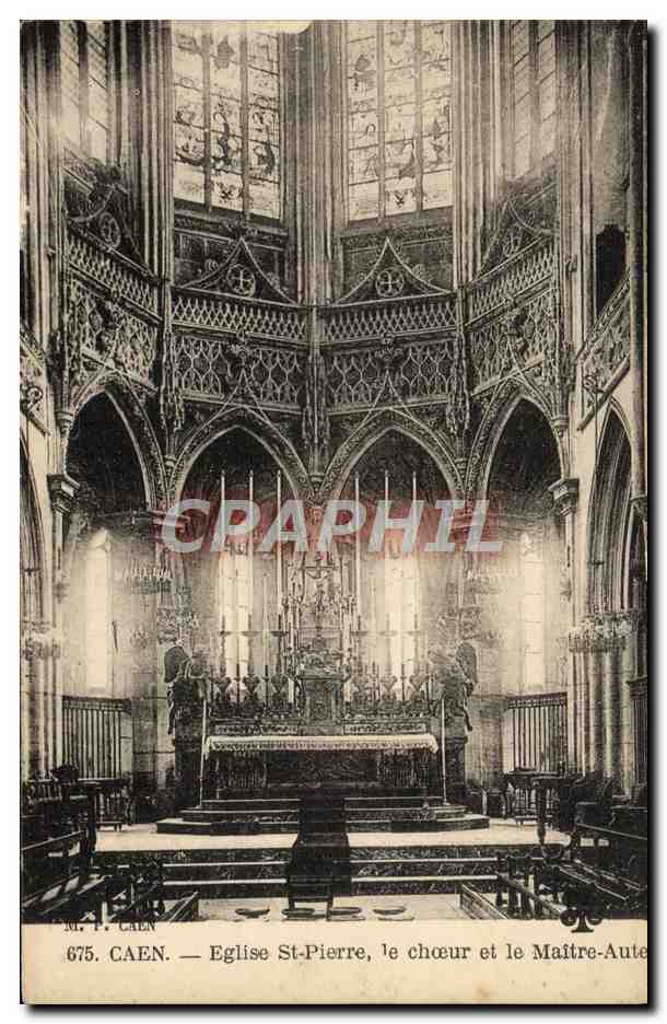 CPA Caen Eglise Saint Pierre Le Choeur et la maitre autel
