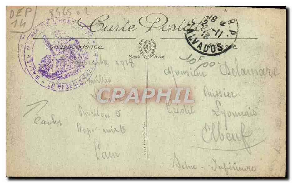 CPA Caen L'Eglise Saint Pierre La nef — Verso