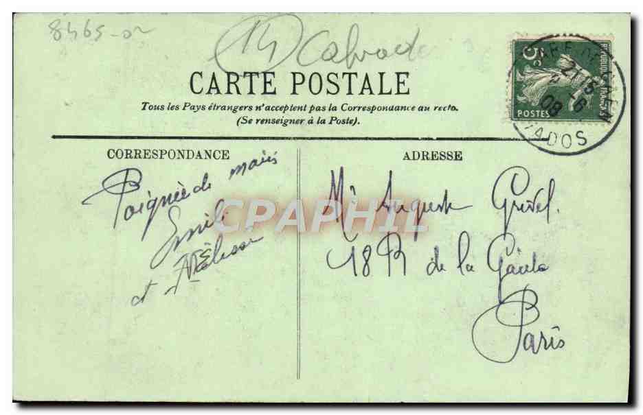 CPA Caen L'Eglise Saint Pierre — Verso