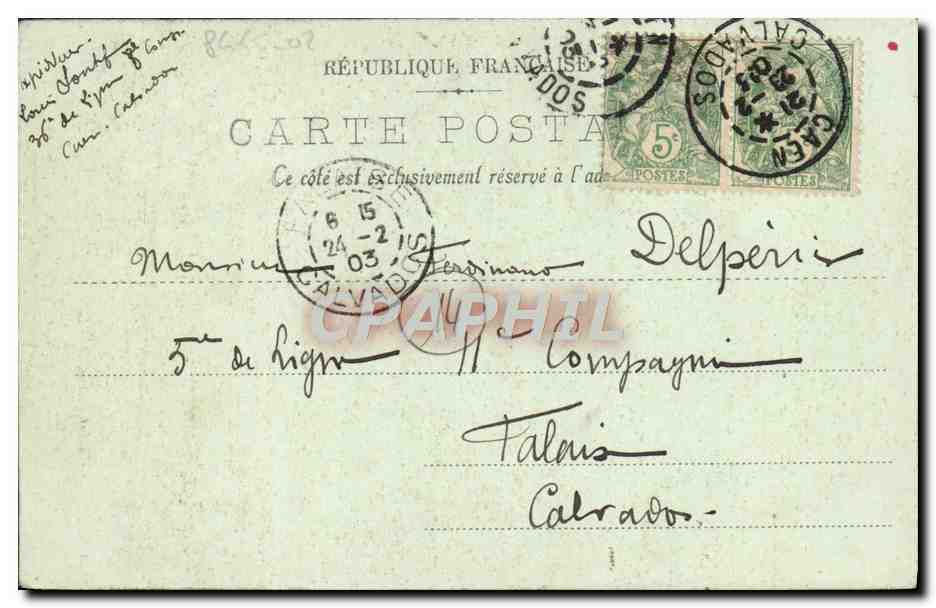 CPA Caen Saint Pierre — Rückseite