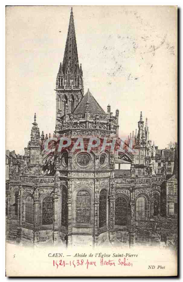 CPA Caen Abside de l'Eglise Saint Pierre 