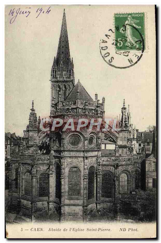 CPA Caen Abside de L'Eglise Saint Pierre 