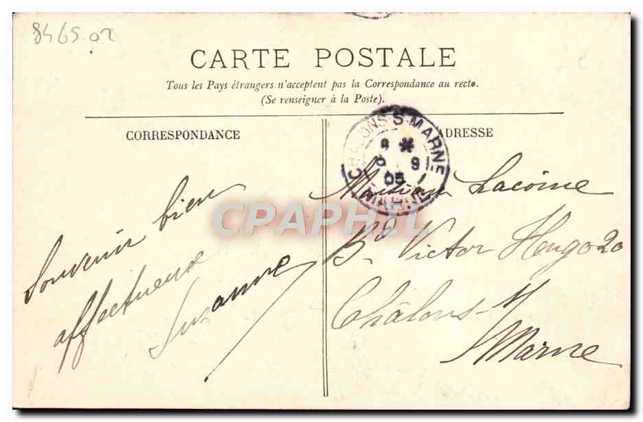 CPA Caen Vieux Nicolas Arcades Romaines — Verso