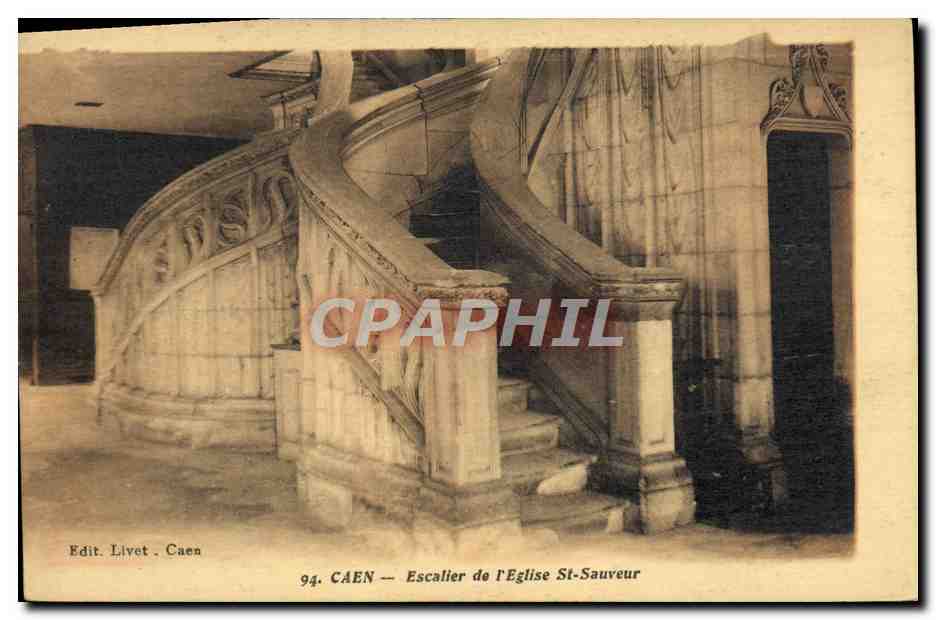 CAEN — Escalier de l'Église St-Sauveur — Edit. Livet, Caen, n°94