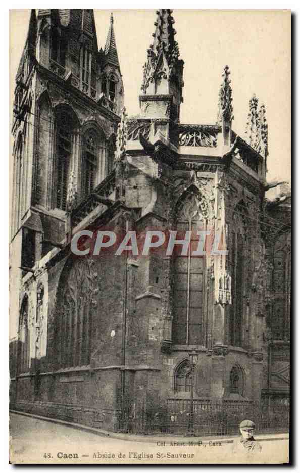 CPA Caen Abside de L'Eglise St Sauveur