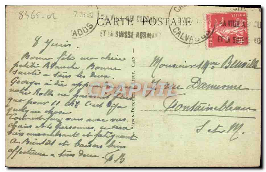 CPA Caen Ancien Hotel le Than — Rückseite
