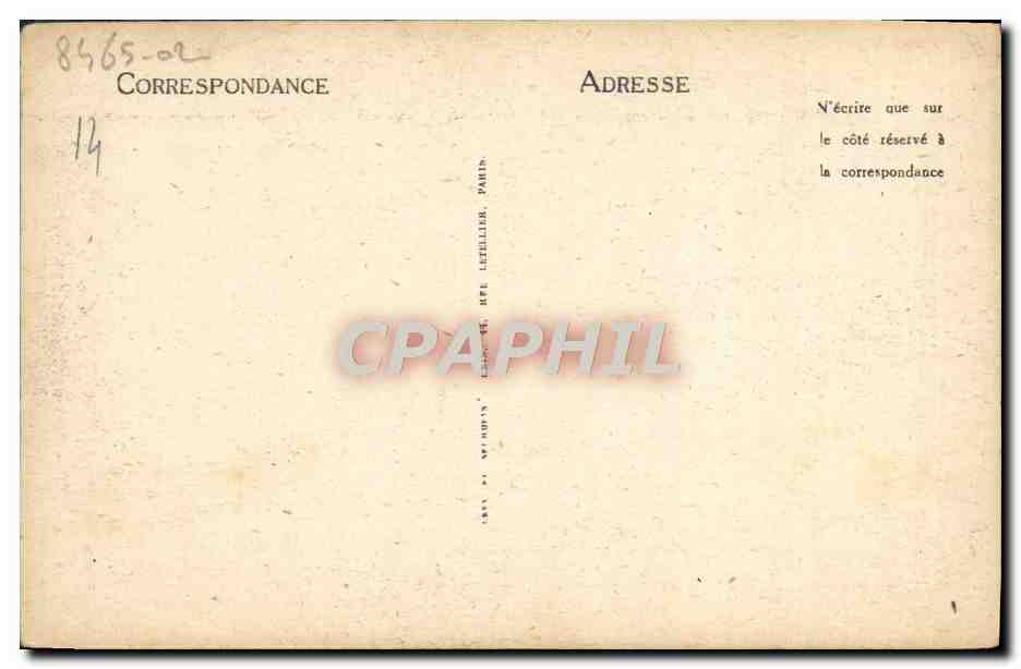 CPA Caen Ancien Hotel de Than — Verso