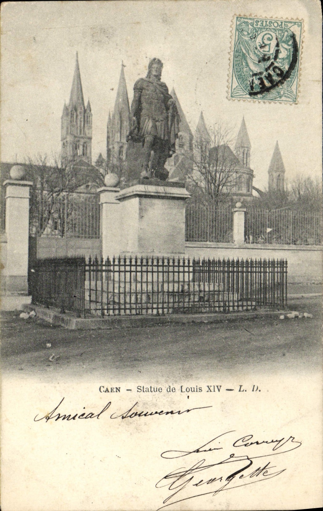 Caen - Statue de Louis XIV — L. D.