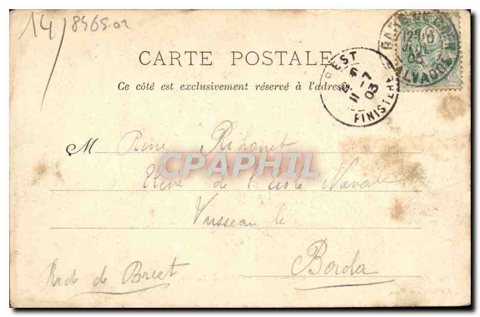 CPA Caen Le Palais du Justice Tramway — Verso