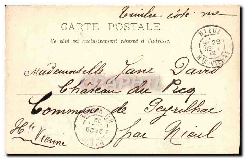 CPA Caen Le Palais du Justice Tramway — Rückseite