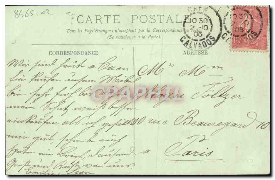 CPA Caen La Place de la Republique — Rückseite