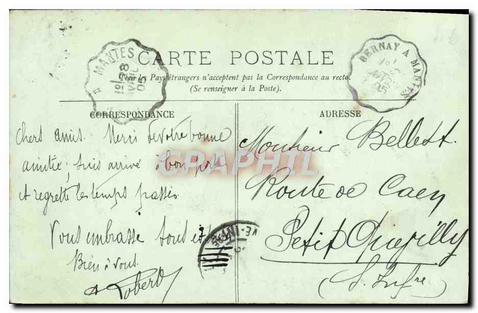 CPA Caen La Place de la Republique  — Verso