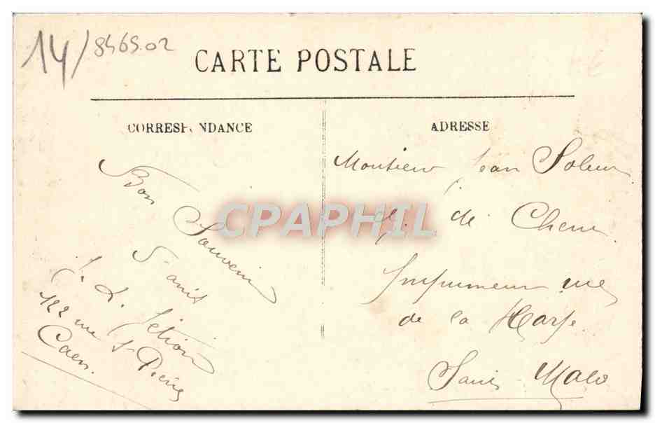CPA Caen La Place de la Republique  — Verso