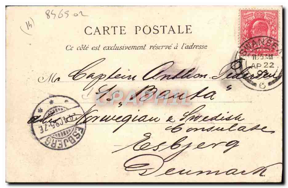 CPA Caen Quai Vandeuvre Bateaux — Verso